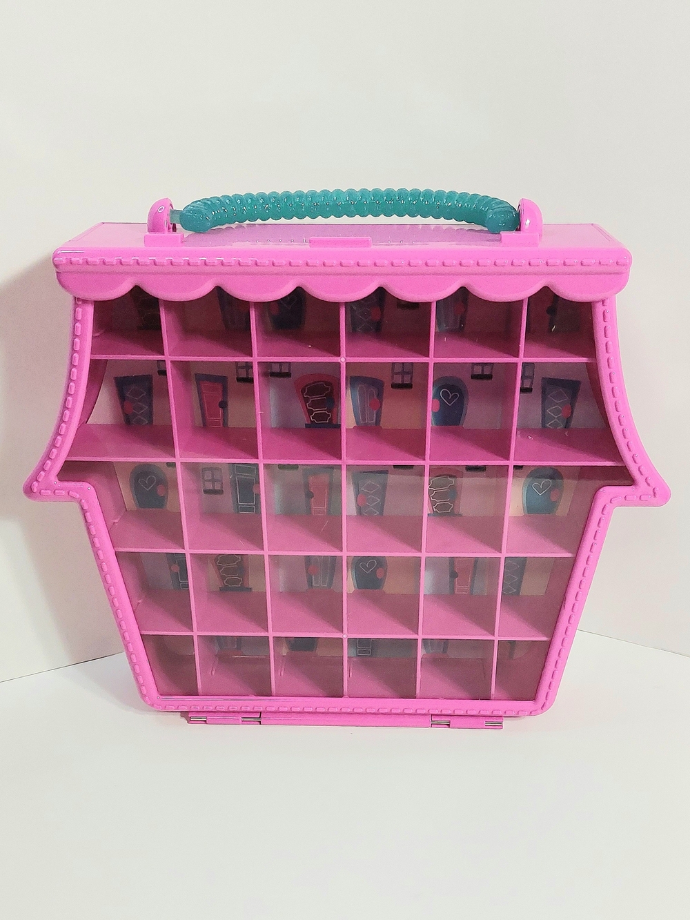 Disney Pink Fast Play Organizer with Teal Handle and Grid Compartments - Toys